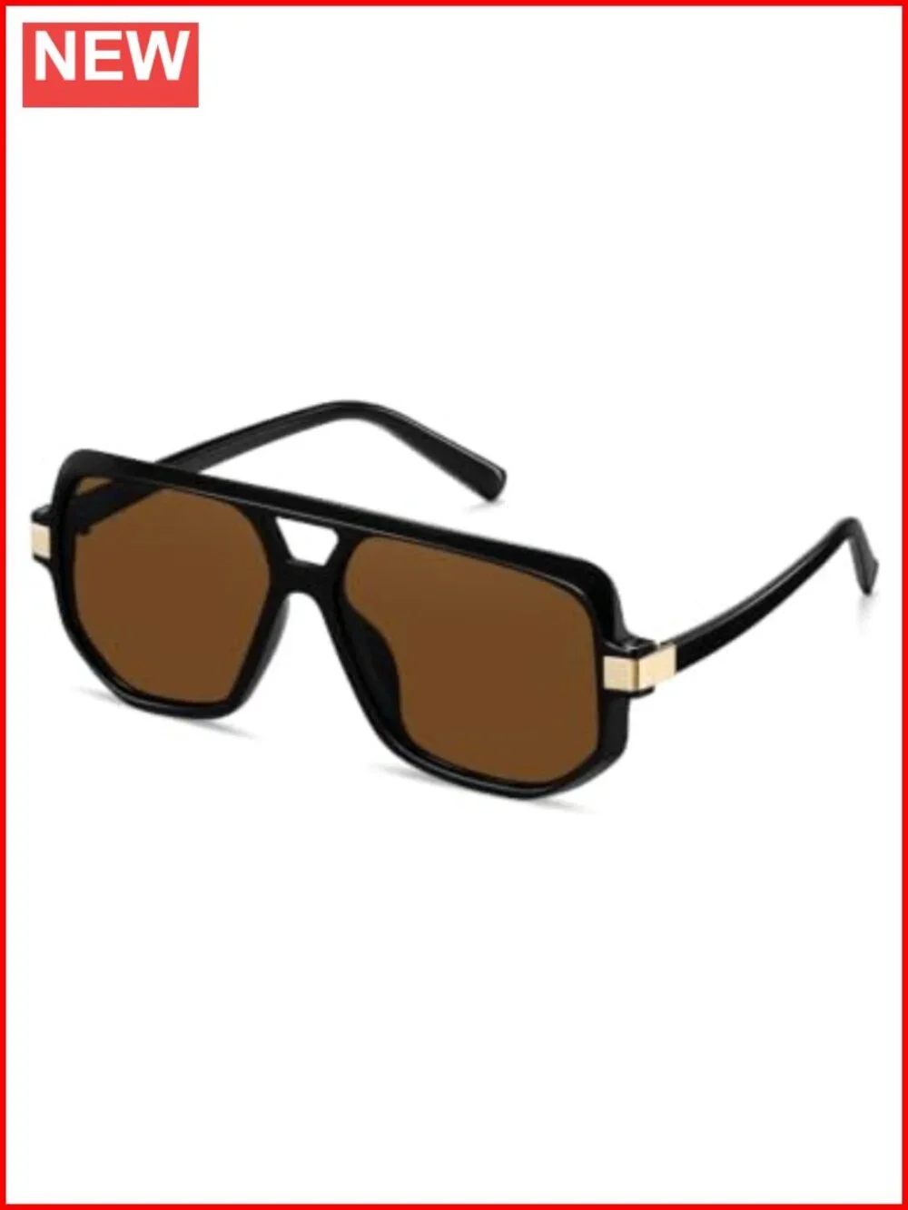 Retro Square Aviator Polarized Sunglasses Oversized Unisex Shades